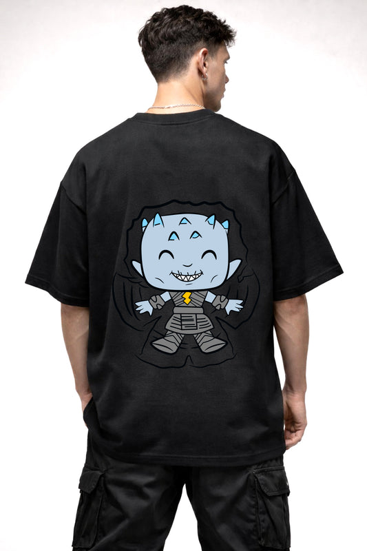 NIGHTKING CARTOON GRAPHIC | BLACK OVERSIZED FIT TEE