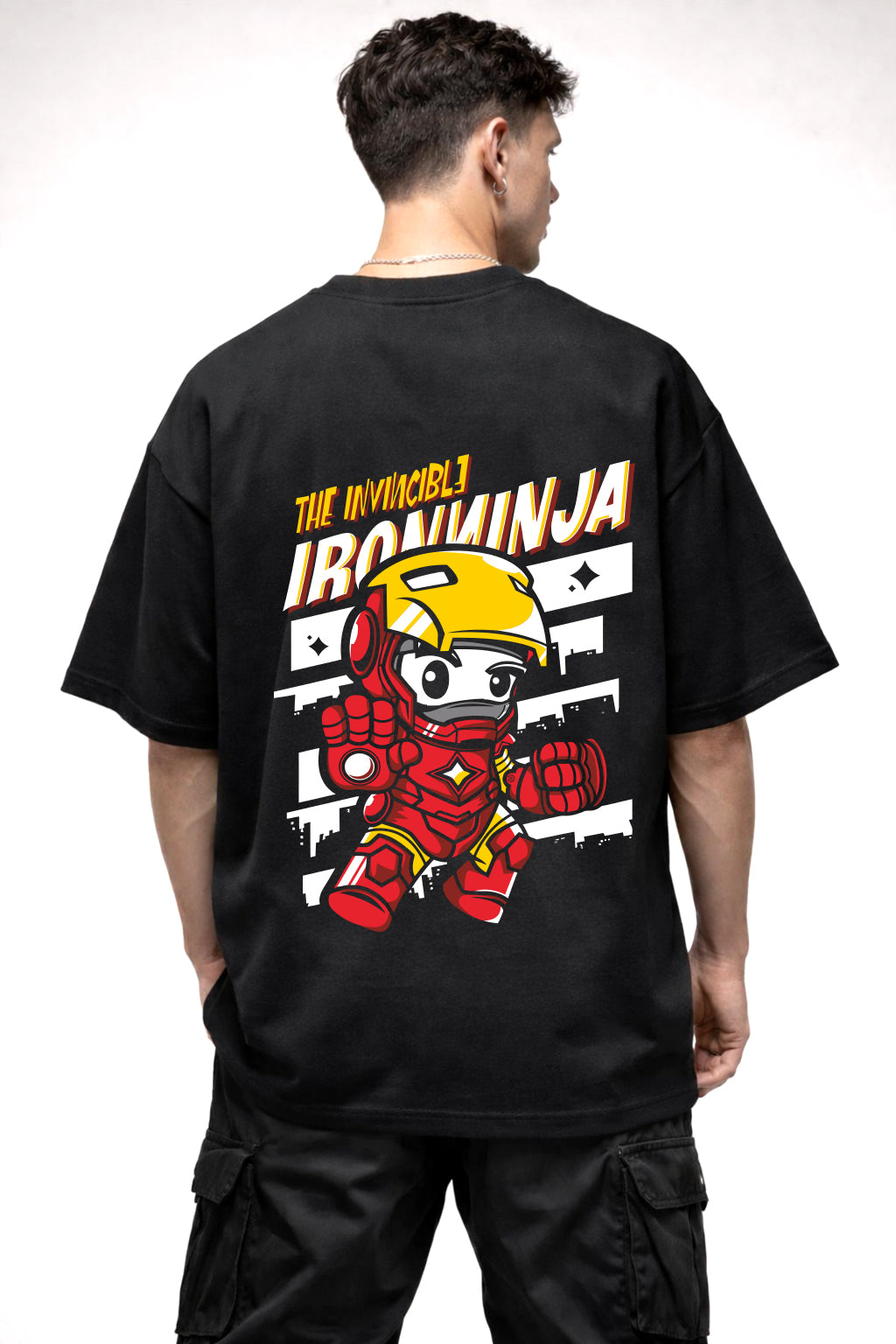 IRON NINJA GRAPHIC | BLACK OVERSIZED FIT TEE