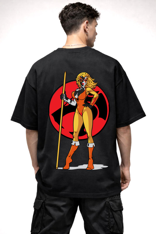 SUPER GIRL GRAPHIC | BLACK OVERSIZED FIT TEE