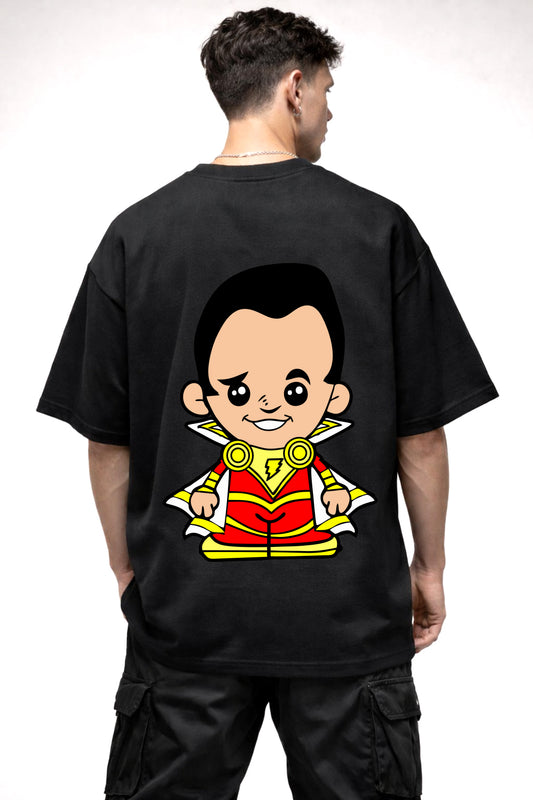 SHAZAM COMIC GRAPHIC | BLACK OVERSIZED FIT TEE