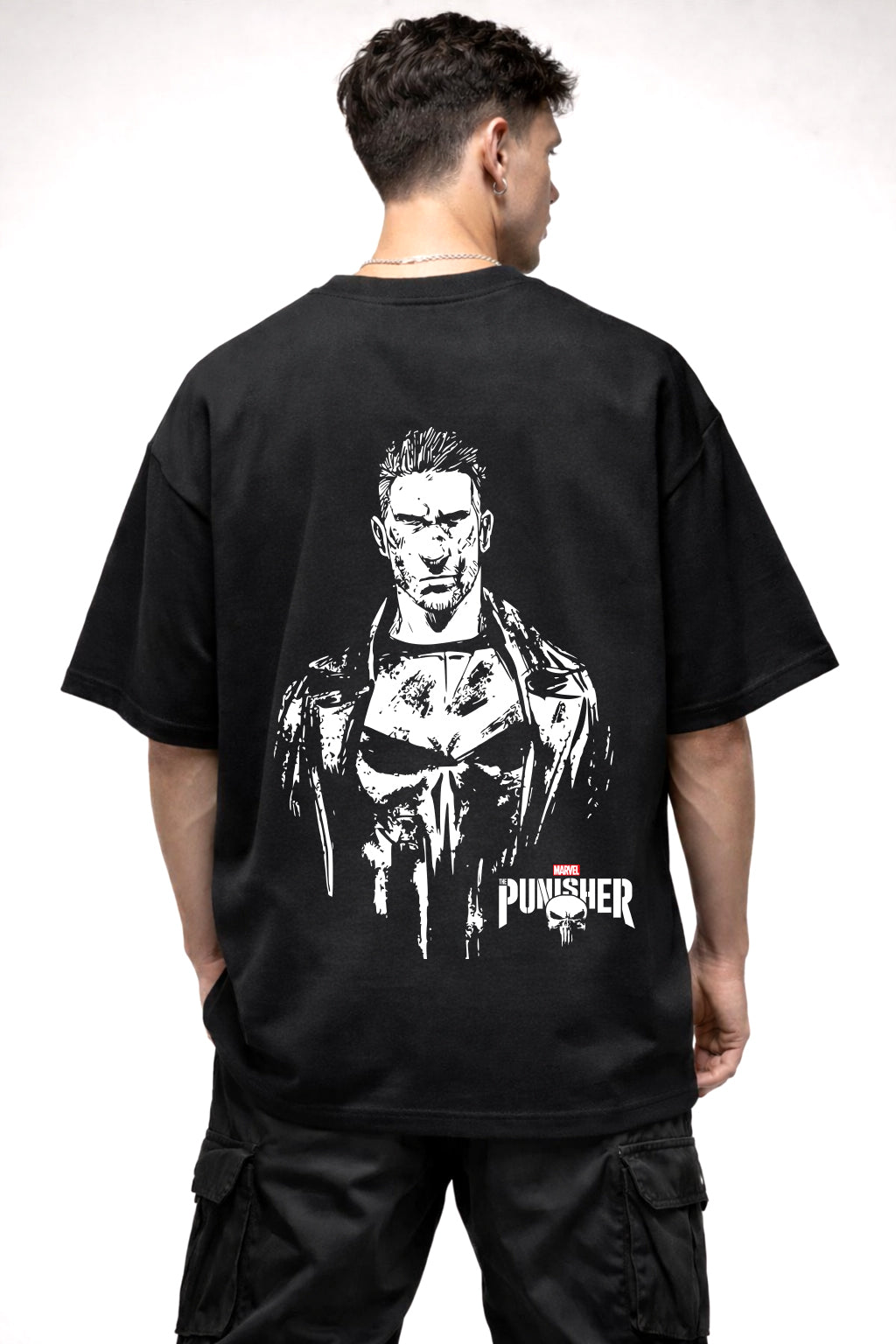 PUNISHER GRAPHIC | BLACK OVERSIZED FIT TEE
