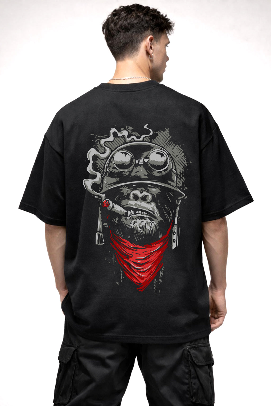 MONKEY EVIL GRAPHIC | BLACK OVERSIZED FIT TEE