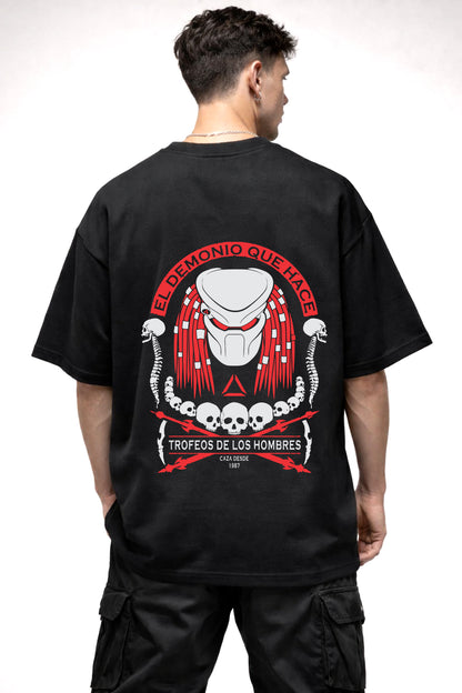 PREDACTOR EVIL GRAPHIC | BLACK OVERSIZED FIT TEE
