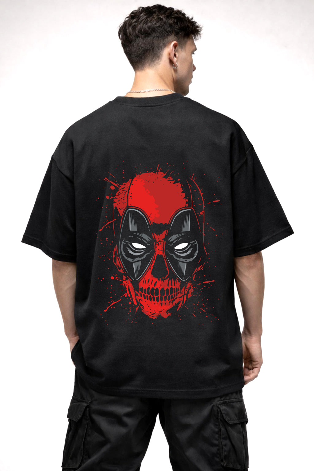 SKULL DEAD POOL MASK | BLACK OVERSIZED FIT TEE