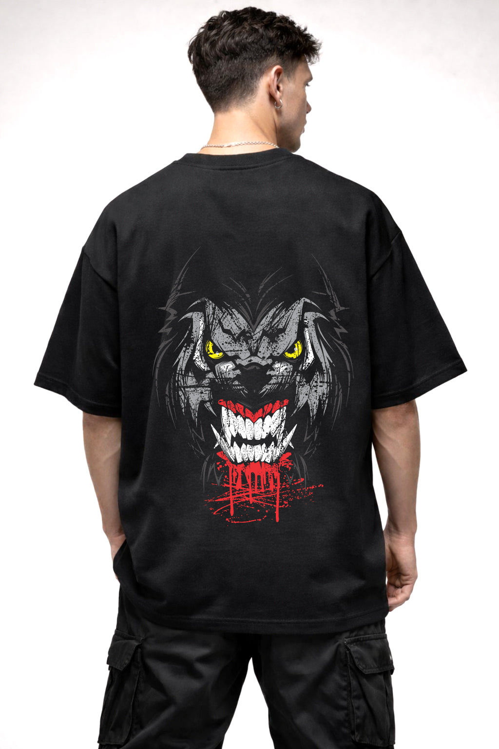 WOLF GRAPHIC | BLACK OVERSIZED FIT TEE