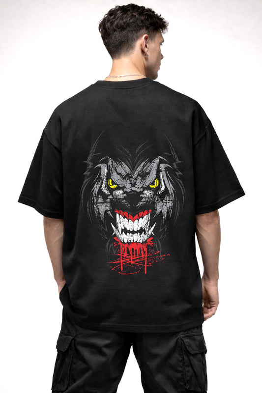 WOLF GRAPHIC | BLACK OVERSIZED FIT TEE