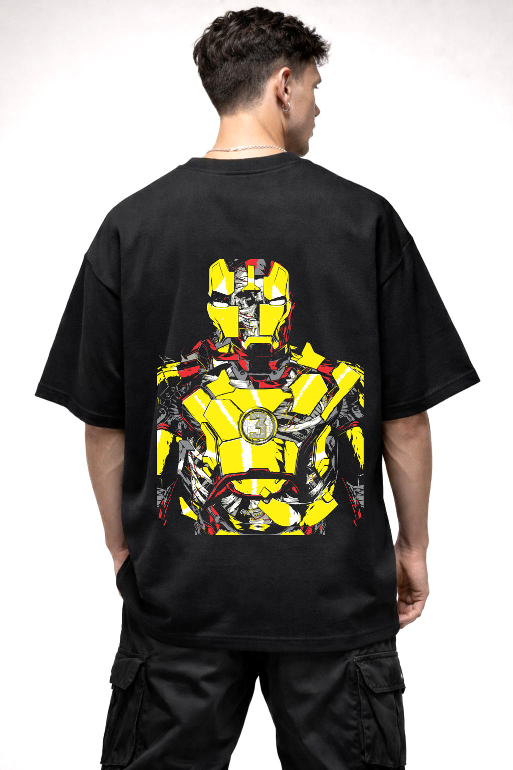 AVENGERS IRONMAN GRAPHIC | BLACK OVERSIZED FIT TEE