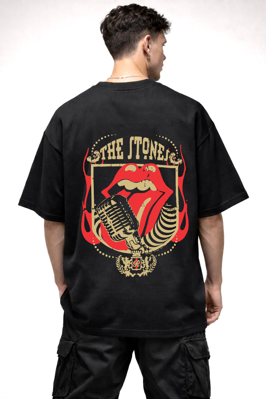 THE STONES GRAPHIC | BLACK OVERSIZED FIT TEE