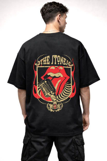 THE STONES GRAPHIC | BLACK OVERSIZED FIT TEE
