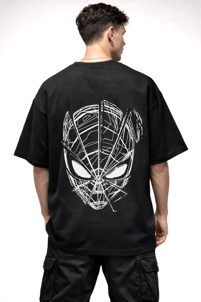 SPIDERMAN MASK GRAPHIC | BLACK OVERSIZED FIT TEE