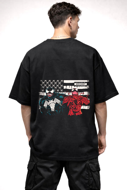 VENOM CARTOON GRAPHIC | BLACK OVERSIZED FIT TEE