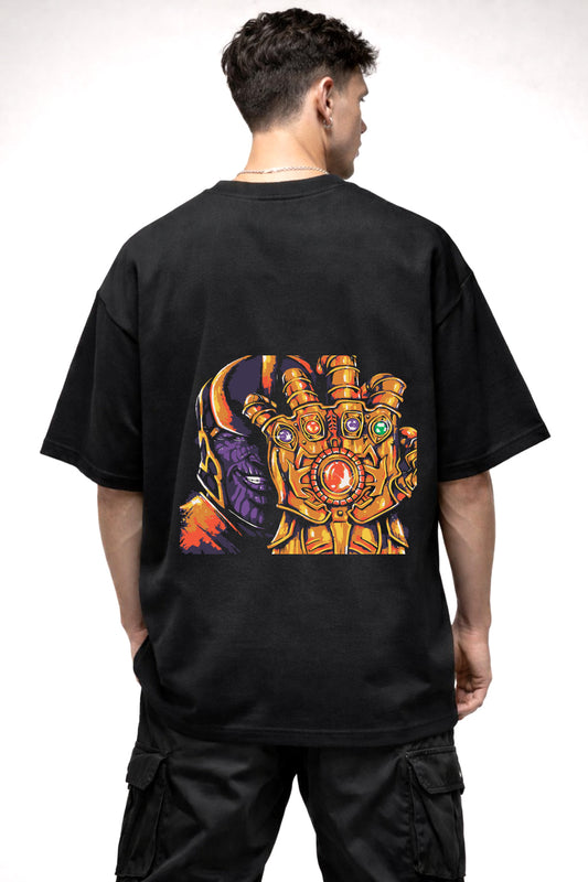 THANOS CARTOON GRAPHIC | BLACK OVERSIZED FIT TEE