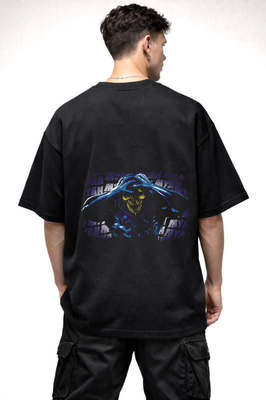 SKULL CARTOON GRAPHIC | BLACK OVERSIZED FIT TEE