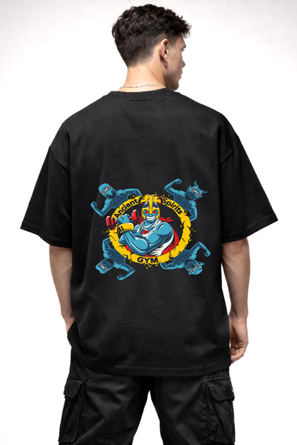 ANCIENT SPIRITS CARTOON GRAPHIC | BLACK OVERSIZED FIT TEE