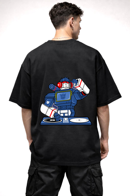 TRANSFORMERS CARTOON GRAPHIC | BLACK OVERSIZED FIT TEE