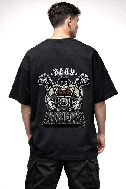 DEAD BIKERS CARTOON GRAPHIC | BLACK OVERSIZED FIT TEE