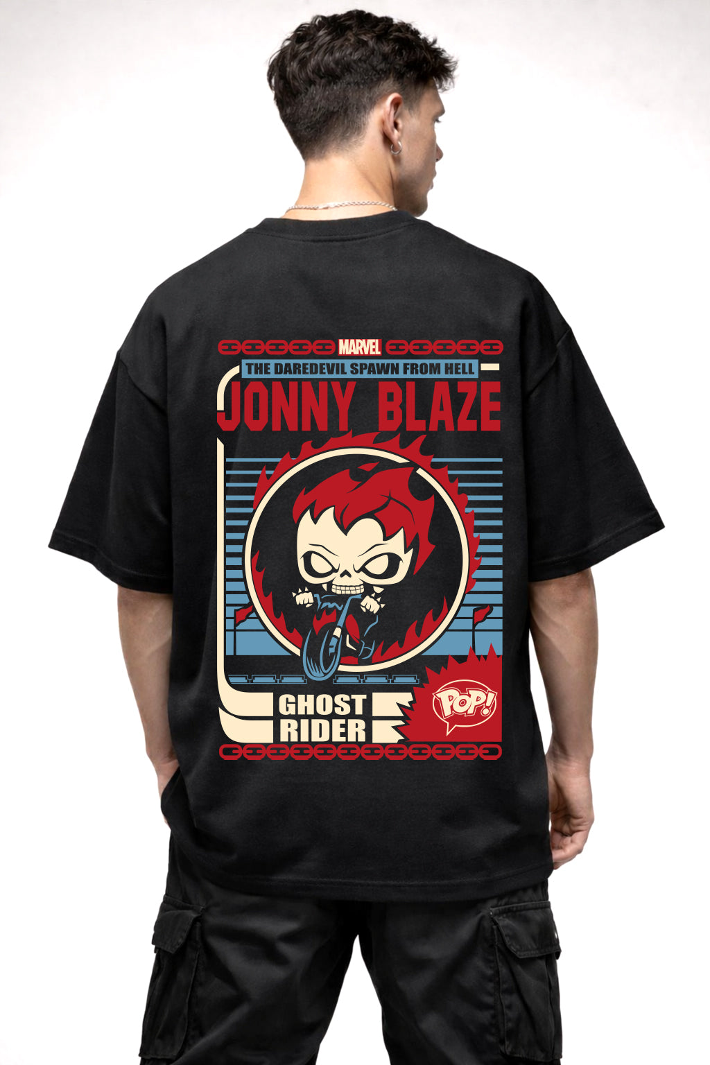 JONNY BLAZE CARTOON GRAPHIC | BLACK OVERSIZED FIT TEE