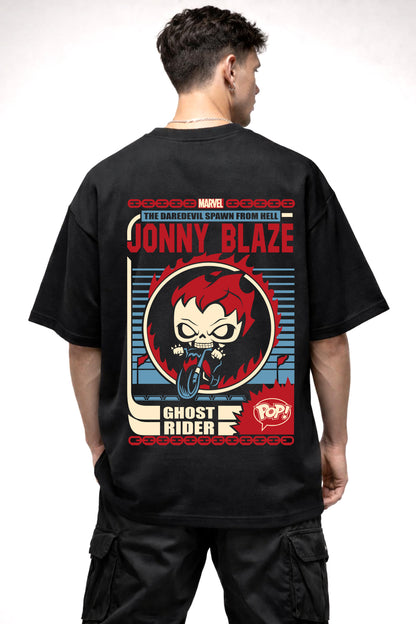 JONNY BLAZE CARTOON GRAPHIC | BLACK OVERSIZED FIT TEE