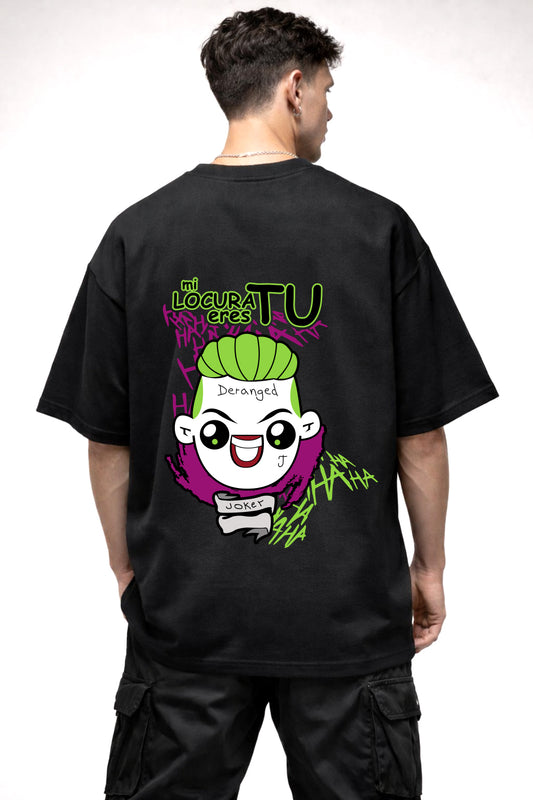 JOKER CARTOON GRAPHIC | BLACK OVERSIZED FIT TEE