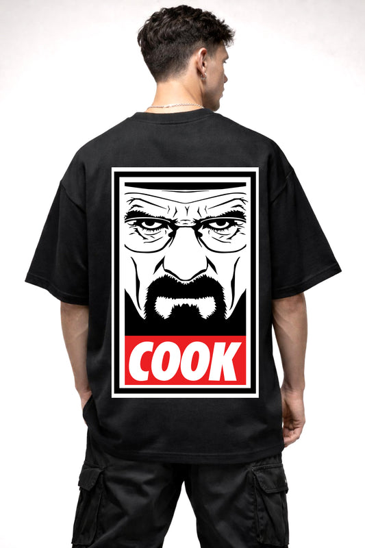 BREAKING BAD CARTOON GRAPHIC | BLACK OVERSIZED FIT TEE