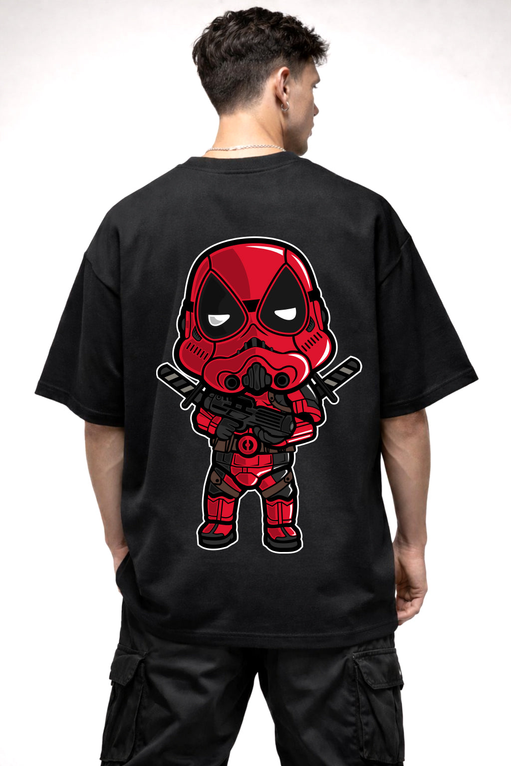 DEADPOOL CARTOON GRAPHIC | BLACK OVERSIZED FIT TEE