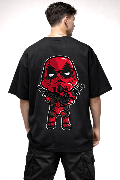 DEADPOOL CARTOON GRAPHIC | BLACK OVERSIZED FIT TEE