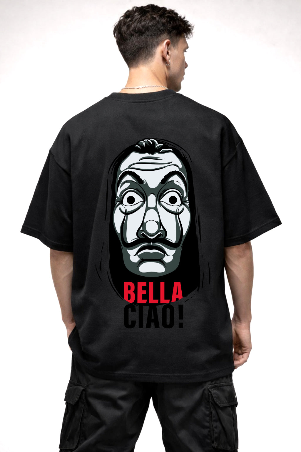 MONEY HEIST GRAPHIC | BLACK OVERSIZED FIT TEE