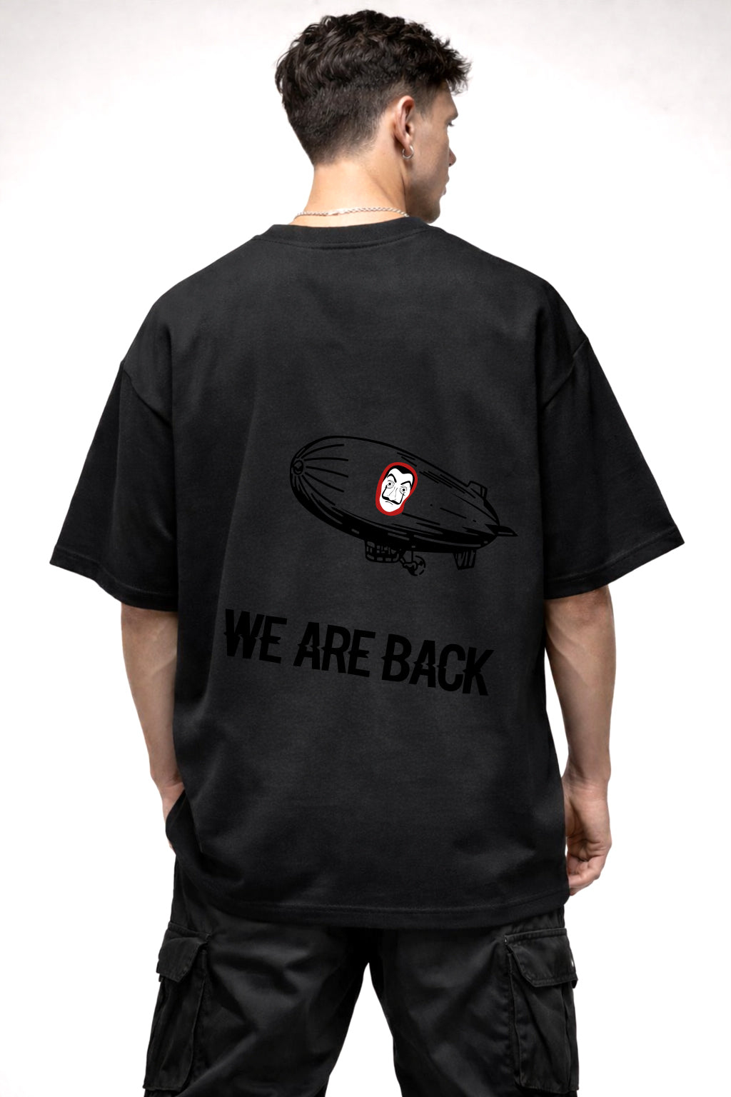 MONEY HEIST GRAPHIC | BLACK OVERSIZED FIT TEE