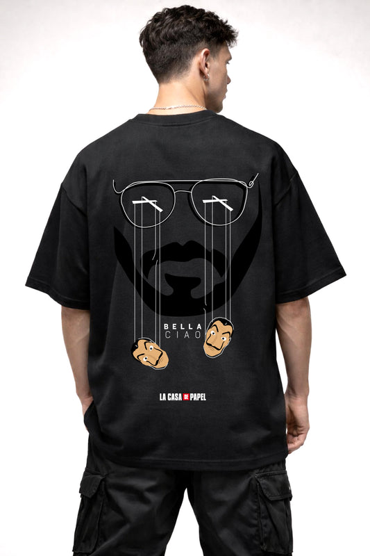 MONEY HEIST GRAPHIC | BLACK OVERSIZED FIT TEE