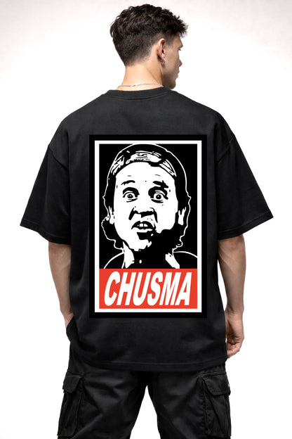 CHUSMA COMIC GRAPHIC | BLACK OVERSIZED FIT TEE