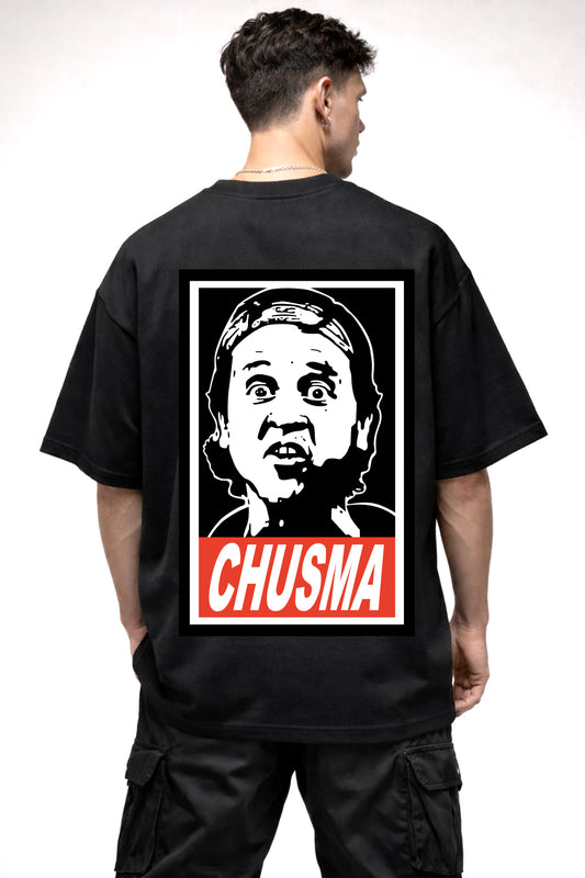 CHUSMA COMIC GRAPHIC | BLACK OVERSIZED FIT TEE