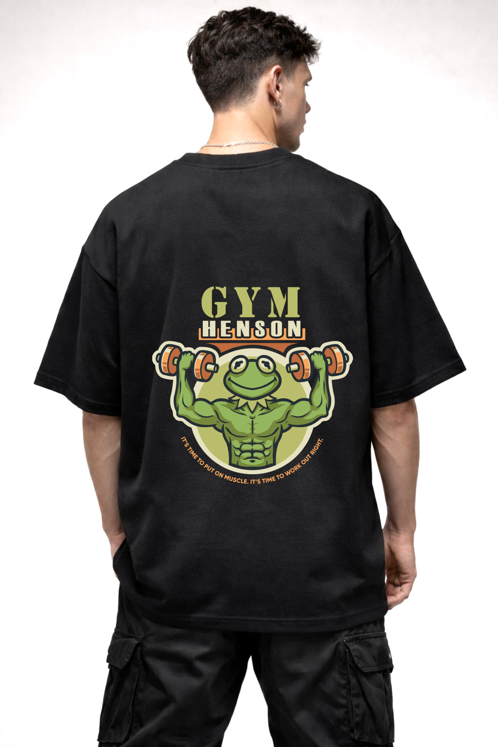 GYM HENSON GRAPHIC | BLACK OVERSIZED FIT TEE