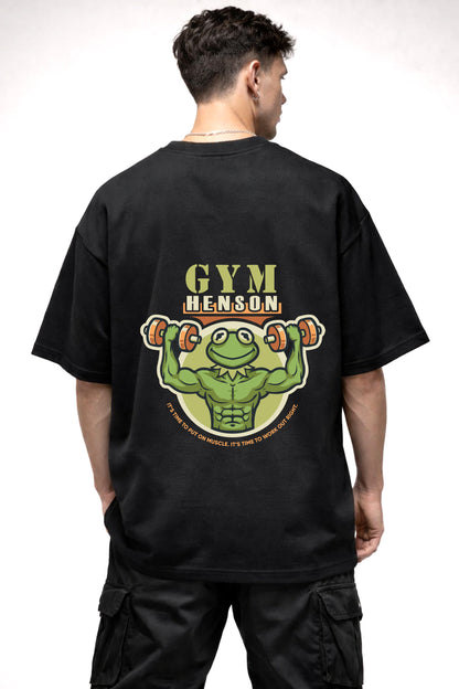 GYM HENSON GRAPHIC | BLACK OVERSIZED FIT TEE