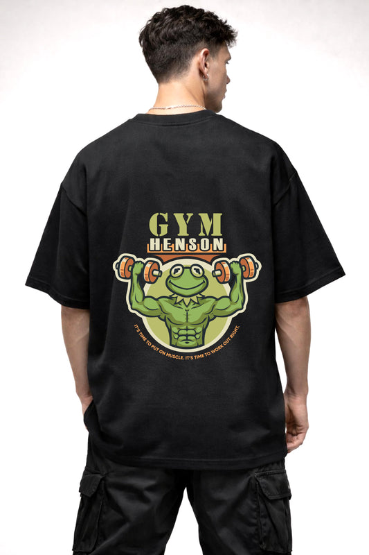 GYM HENSON GRAPHIC | BLACK OVERSIZED FIT TEE