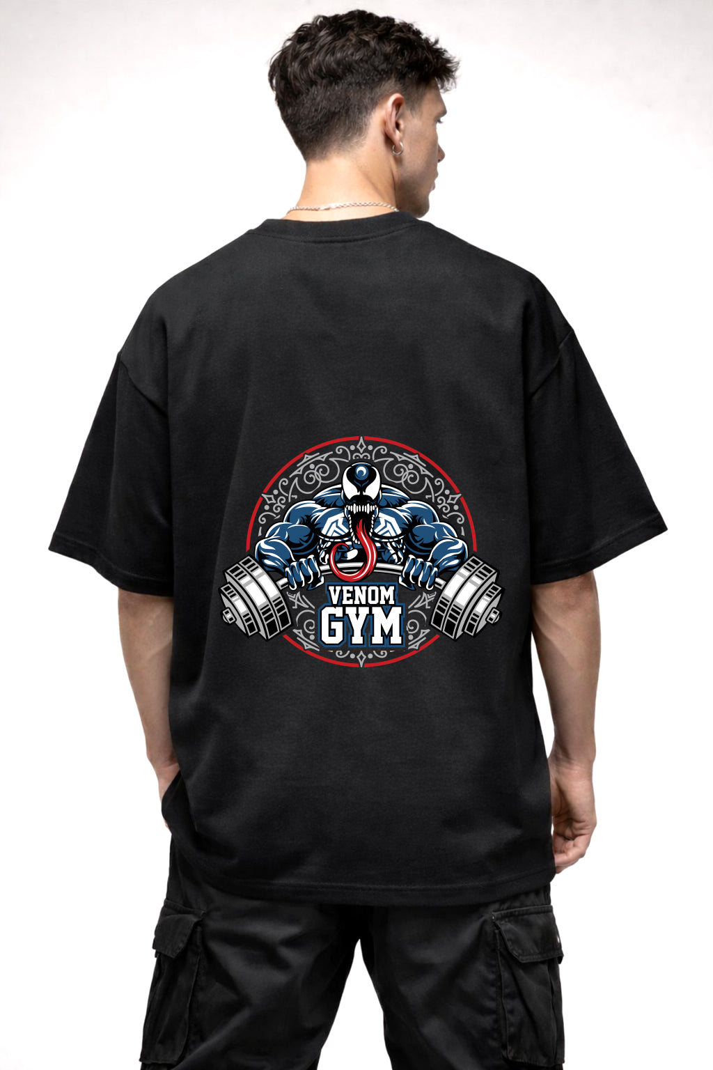 VENOM GYM GRAPHIC | BLACK OVERSIZED FIT TEE