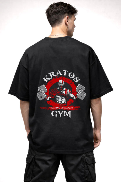 KRATOS GYM GRAPHIC | BLACK OVERSIZED FIT TEE