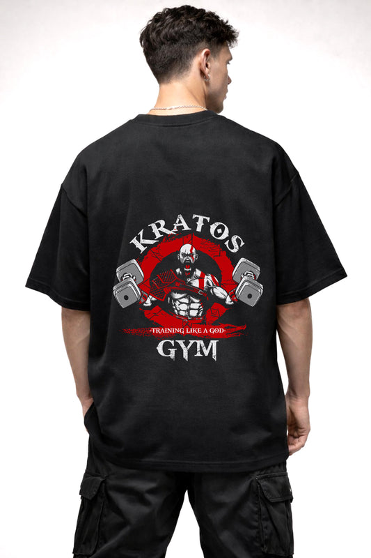 KRATOS GYM GRAPHIC | BLACK OVERSIZED FIT TEE