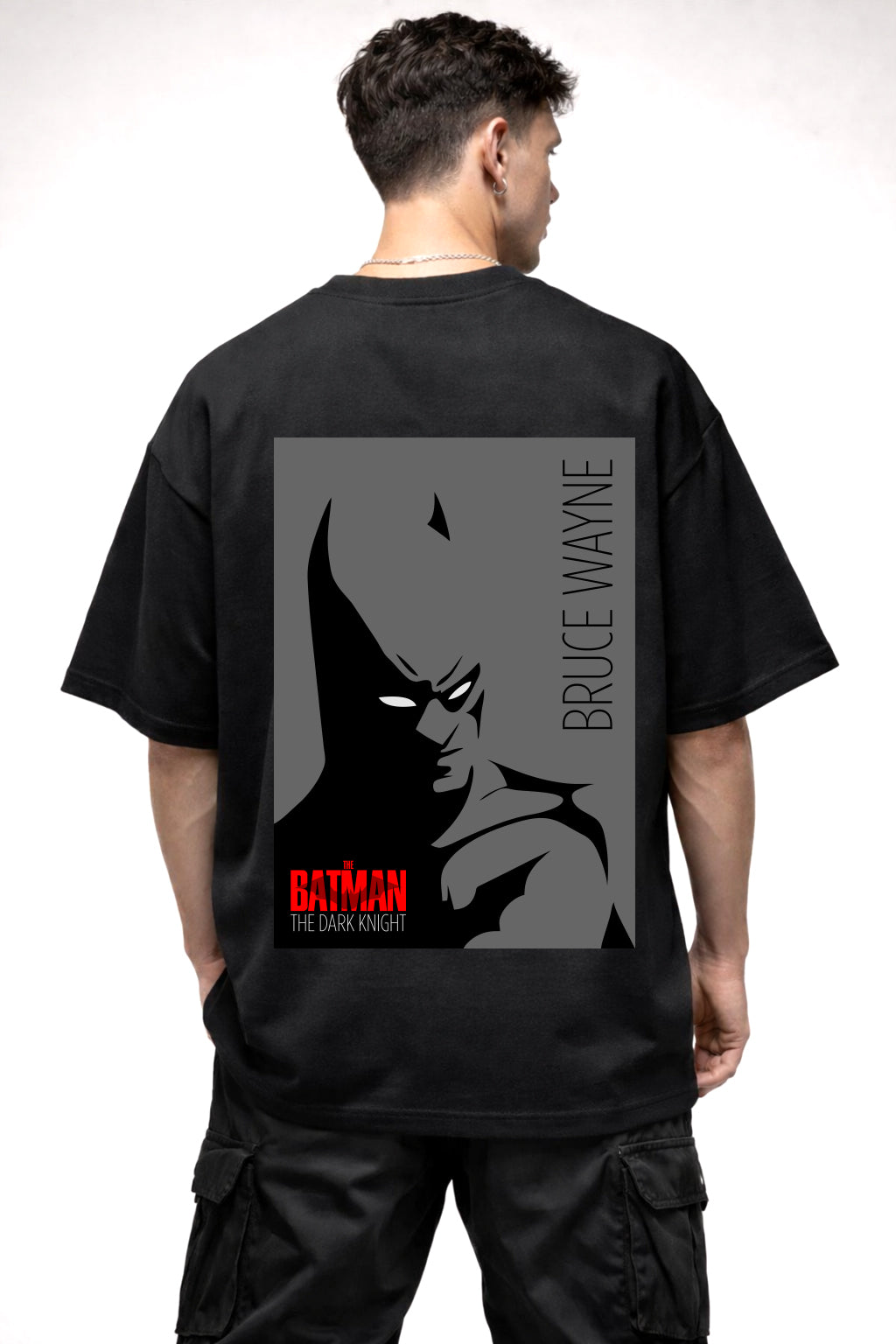 BRUCE WAYNE GRAPHIC | BLACK OVERSIZED FIT TEE