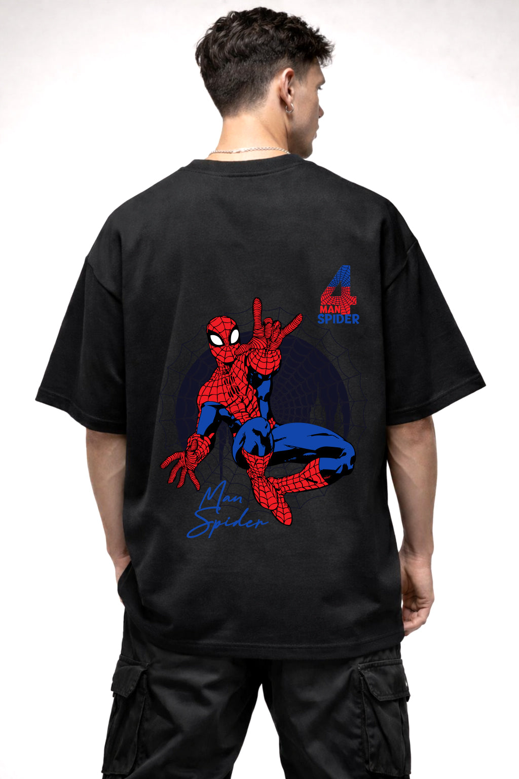 SPIDER MAN GRAPHIC | BLACK OVERSIZED FIT TEE
