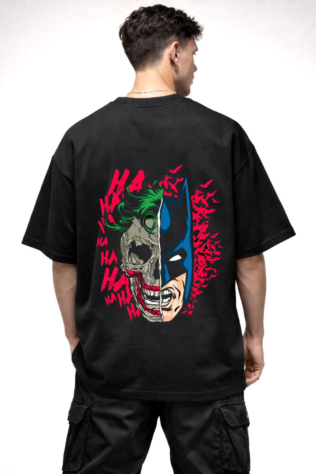 JOKER VS BATMAN GRAPHIC | BLACK OVERSIZED FIT TEE