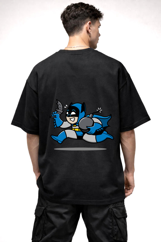 BATMAN CARTOON GRAPHIC | BLACK OVERSIZED FIT TEE
