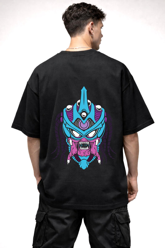 PREDACTOR CARTOON GRAPHIC | BLACK OVERSIZED FIT TEE