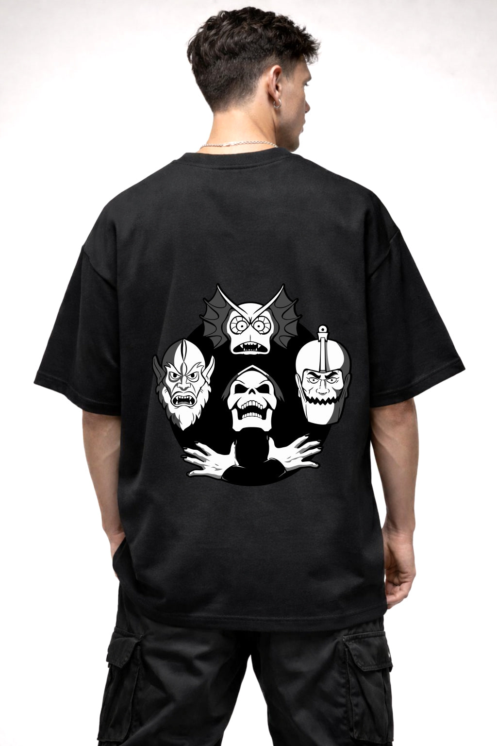 HE-MAN CARTOON GRAPHIC | BLACK OVERSIZED FIT TEE