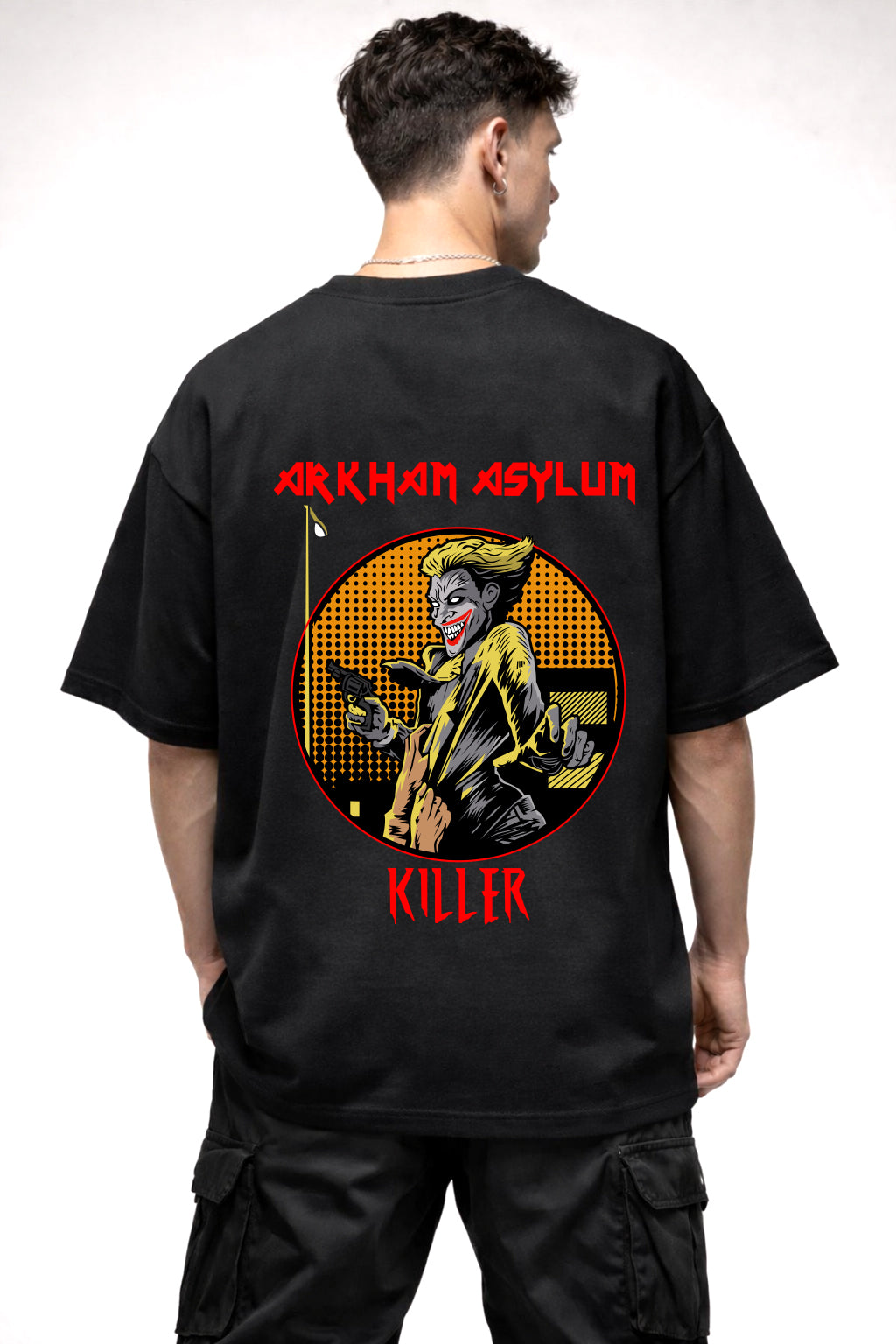 KILLER JOKER CARTOON GRAPHIC | BLACK OVERSIZED FIT TEE