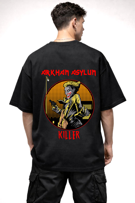 KILLER JOKER CARTOON GRAPHIC | BLACK OVERSIZED FIT TEE