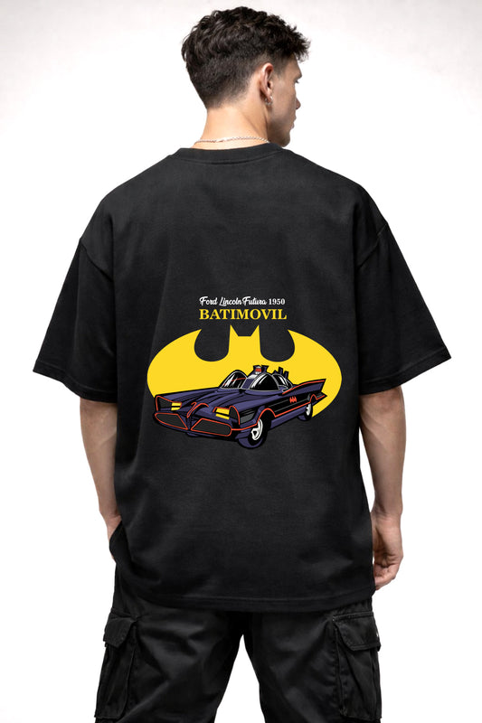 BATMAN LOGO CARTOON GRAPHIC | BLACK OVERSIZED FIT TEE