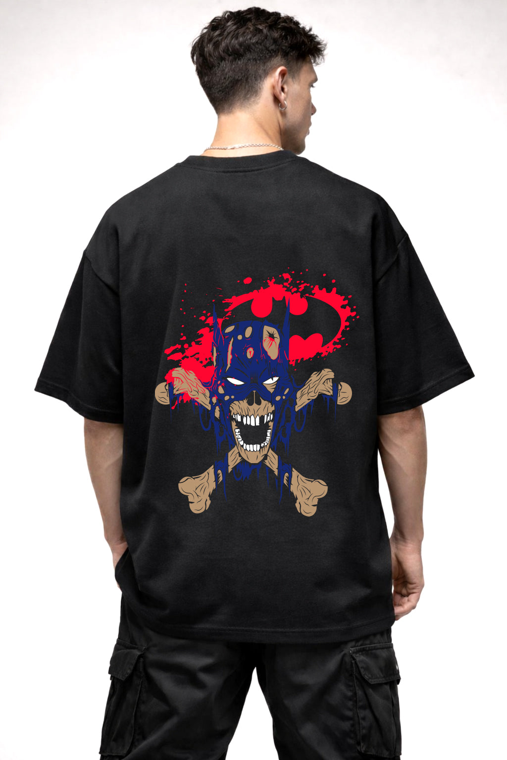 BATMAN CARTOON GRAPHIC | BLACK OVERSIZED FIT TEE