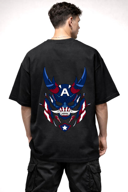 DEVIL CAP CARTOON GRAPHIC | BLACK OVERSIZED FIT TEE