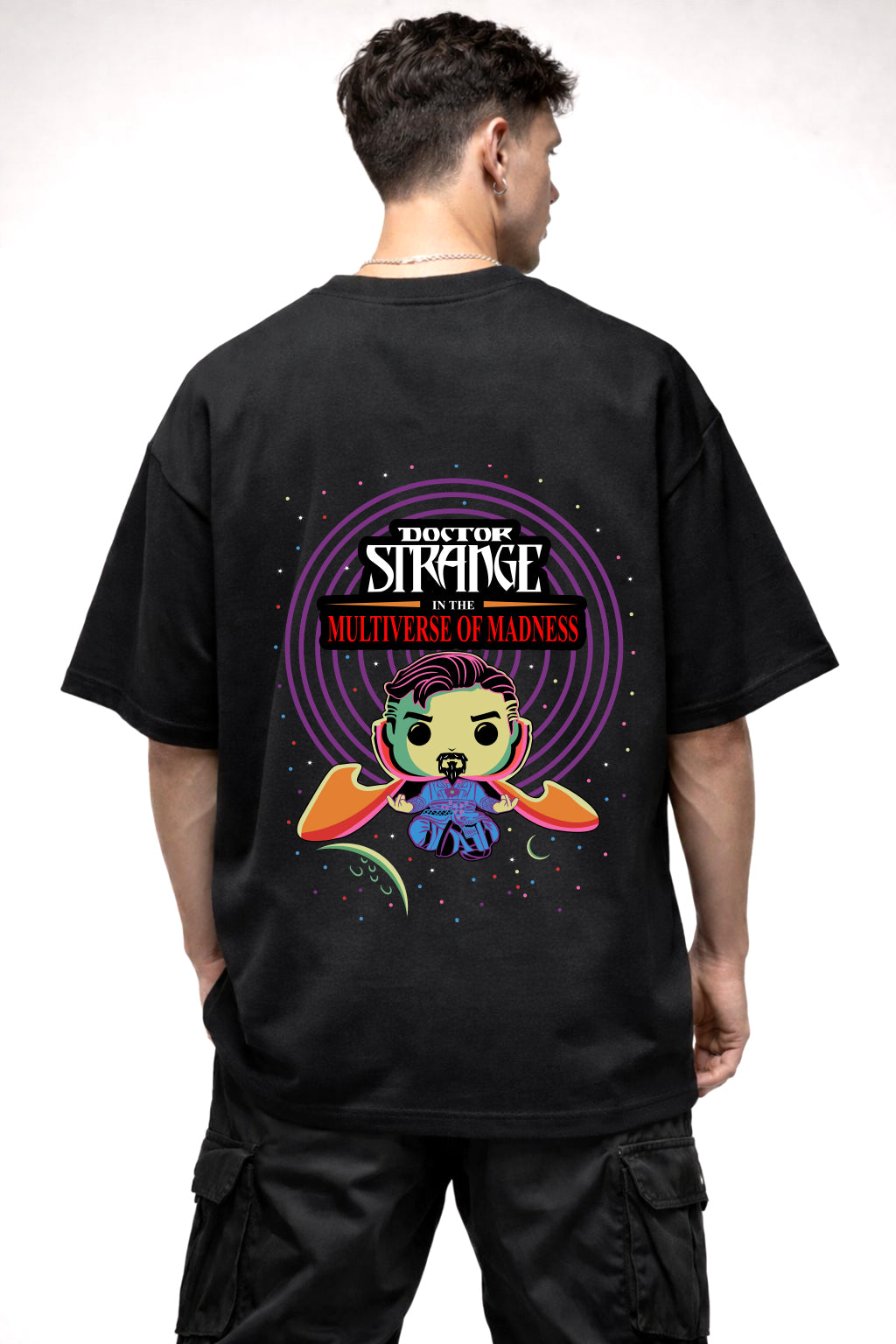 DOCTOR STRANGE CARTOON GRAPHIC | BLACK OVERSIZED FIT TEE