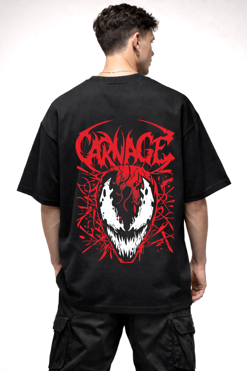 VENOM CARVAGE GRAPHIC | BLACK OVERSIZED FIT TEE